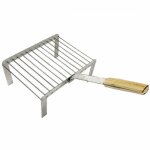 Qem - grille sur pied en inox avec manche amovible