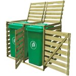 Qonovt - abri pour poubelle double 240 l bois imprgn - the living store - vert