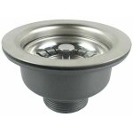 Qrity bonde d'vier sans trop plein panier inox  110 mm 1', acier inoxydable + abs - forehill
