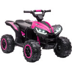 Quad buggy �lectrique enfant 12 v 3 km / h max. effets lumineux et sonores rose noir