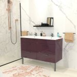 Le quai des affaires - ensemble meuble sous - vasque + vasque rsine milano / aubergine /