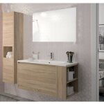 Le quai des affaires - ensemble vesna meuble + vasque + miroir + colonne / dcor chne blanchi /