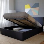 Le quai des affaires - lit coffre barcelona 140x190 + 1 sommier / noir / 200x155x88 Le quai des affaires - lit coffre barcelona 140x190 + 1 sommier / noir / 200x155x88