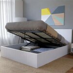 Le quai des affaires - lit coffre barcelona 160x200 + 1 sommier / blanc / 210x176x88 Le quai des affaires - lit coffre barcelona 160x200 + 1 sommier / blanc / 210x176x88