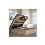 Le quai des affaires - lit coffre bilbao 140x200 cm + sommier / d�cor ch�ne blanchi /