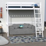 Le quai des affaires - lit mezzanine studio 140x190 + 1 sommier / blanc / 197x200x191 Le quai des affaires - lit mezzanine studio 140x190 + 1 sommier / blanc / 197x200x191