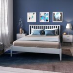 Les tendances - lit parker 140x190 / gris / 196x147x90 cm