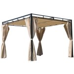 Ersatzdach fr flachdach pergola firenze 3x3m pergoladach bezug sand