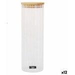 Quttin bocal en verre transparent 1, 4 l bambou