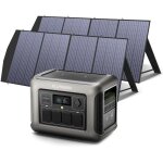 R1500 g�n�rateur solaire avec 2 panneaux pliables de 200w, ip66 �tanche, 1152wh batterie lifepo4, 2 x ...