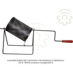 Po�le � ch�taignes en acier avec manche tournant en bois ? longueur 40 cm ? parois perfor�es pour cuisson ...