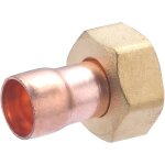 Raccord droit laiton � visser femelle �crou prisonnier f3 / 4' (20x27) / cuivre � souder noyon & thiebault ...