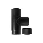 Raccord de chaudiere en forme de t 90 fm - f dn 130 poele a bois emaille 600 degres tube noir ce made ...