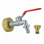 Raccord cuve s60x6 laiton - robinet laiton 15 mm + nez 20x27