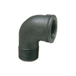 Raccord en fonte malleable, noir coude 90, 3 / 8' (fem / male) type 92