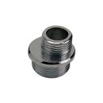 Raccord laiton chrome excentre 5 - double male Raccord laiton chrome excentre 5 - double male