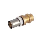 Raccord multicouche � sertir diam�tre 16 vers tube cuivre cu15 ? laiton pour plomberie et chauffage ? ...