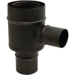 Raccord po�le � granul�s �tanche apollo pellets - diam�tre 80 / 125 - t� 90� air �60 - noir mat - joncoux ...