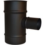 Raccord po�le � granul�s �tanche apollo pellets - diam�tre 80 / 125 - t� 90� fum�e + tampon - noir mat ...