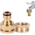 Aougo - raccord de robinet de jardin en laiton filet de 20 mm  25 mm - raccord rapide en laiton pour ...