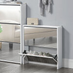 [en. casa] - meuble  chaussures lund  2 abattants avec miroir blanc