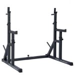 Rack � squat r�glable body revolution ? 250 kg, barres dips & s�curit� int�gr�es, rangement pour disques, ...