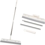 Raclette de sol en silicone, laveur � raclette � eau amovible, mousse balai pour nettoyage de l'eau, ...