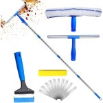 Raclette � vitre, raclette rotative t�lescopique avec manche pour sol, outil