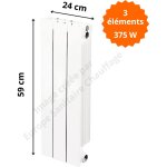 Radiateur aluminium vertical h. 59 x 24 cm vip 500 deville 375 w