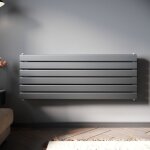 Radiateur eau chaude en acier 465x1200 mm bicouche anthracite horizontal radiateur chauffage central ...