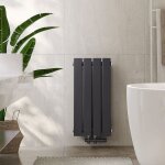 Radiateur eau chaude en acier, 60x30cm, tube plat horizontal monocouche anthracite 233w - emke