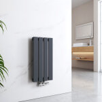 Emke - radiateur eau chaude en acier tube plat montage mural horizontal design anthracite 60x30cm unique ...