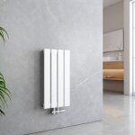 Radiateur eau chaude en acier tube plat montage mural horizontal design blanc 60x30cm unique couche - ...