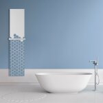 U - tile - radiateur lectrique hexagone - coloris bleu jean et blanc - 800 watts - 180 x 40 cm vertical ...