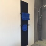 U - tile - radiateur lectrique monochrome noir - 800 watts - 180 x 40 cm vertical
