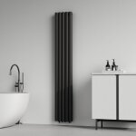 Radiateur  panneaux double nore 1122 w acier 180 x 30 x 8 cm noir [neu. haus]