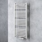 Radiateur de salle de bain sche - serviette 100x50cm tubulaire vertical chauffage lectrique blanc avec ...