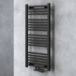 Radiateur de salle de bain sche - serviette 100x50cm tubulaire vertical chauffage lectrique gris - ...