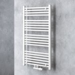 Radiateur de salle de bain s�che - serviette 100x60cm tubulaire vertical chauffage �lectrique blanc avec ...