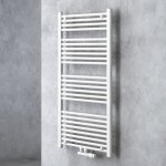 Radiateur de salle de bain sche - serviette 120x60cm tubulaire vertical chauffage lectrique blanc avec ...