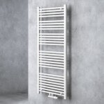 Radiateur de salle de bain sche - serviette 140x60cm tubulaire vertical chauffage lectrique blanc avec ...