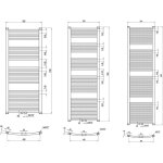 Bernstein - radiateur s�che - serviettes design acier inoxydable de salle de bain - chrome - r20c - connexion ...