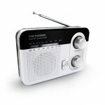 Radio portable fm vintage - noir et blanc