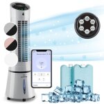 Klarstein rafrachisseur d'air, ventilateur, humidificateur & ioniseur, rservoir d'eau 6 l, oscillation, ...