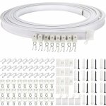 Rail de rideau de plafond flexible rail de rideau incurv� de 5 m avec rouleaux silencieux support pliable ...