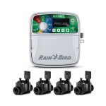 Rain bird - programmateur automatique d'arrosage electrique esp - tm2 4 zones intrieur + 4 electrovannes ...