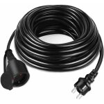 Rallonge lctrique 10m pour multiprise - cble d'extension - noir - ip44 - avec tui de protection - ...