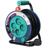 Rallonge lectrique mini enrouleur 4 prises 2p + z 15 m or - ae - 1339 / t turquoise
