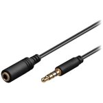 Rallonge jack 3. 5mm 4pin femelle vers jack 3. 5mm 4pin male 2m noir