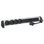 Rallonge multiprise 4x2p + t 16a 230v l'horiz + 2 rj45 + borne wi - fi - alu et noir legrand 050396